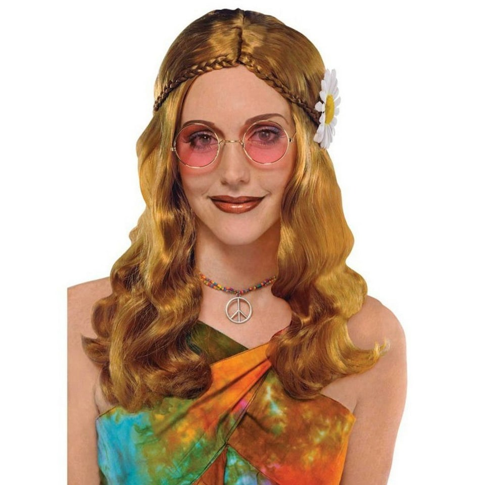 Amscan Unisex Adult Hippie Party Glasses - Gold/Rose - One Size