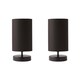 image 1 of ValueLights Francis Pair Black Touch Table Lamps Black Shades and Bulbs