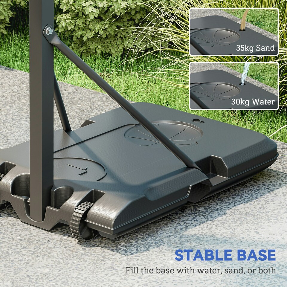 image 1 of SPORTNOW 146-236cm Adjustable Basketball Hoop Outdoor, Portable on Wheels