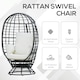 image 5 of Outsunny Swivel Egg Chair Rattan Outdoor Chair with Cushion for Patio Black