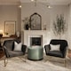 image 3 of Lara Large Pouffe - Velvet/Metal - L60.5 x W60.5 x H35.5 cm - Sage/Black Matte