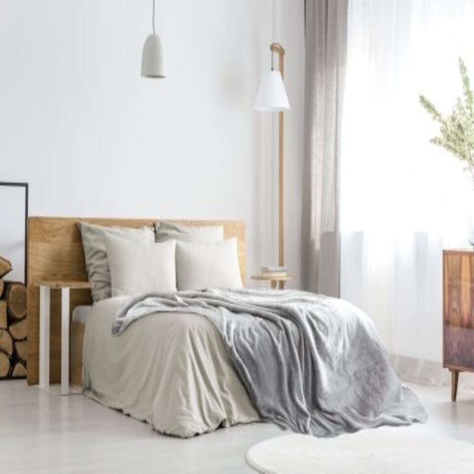image 1 of Nordic Collection Super Cosy Fleece Blanket in Silver (80" x 96") Grey | Grey