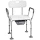 image 1 of HOMCOM 3-in-1 Shower Chair Adjustable Bedside Commode Raised Toilet Seat White