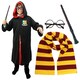 image 1 of Wizard Costume - Robe, Scarf, Glasses & Wand Black | S