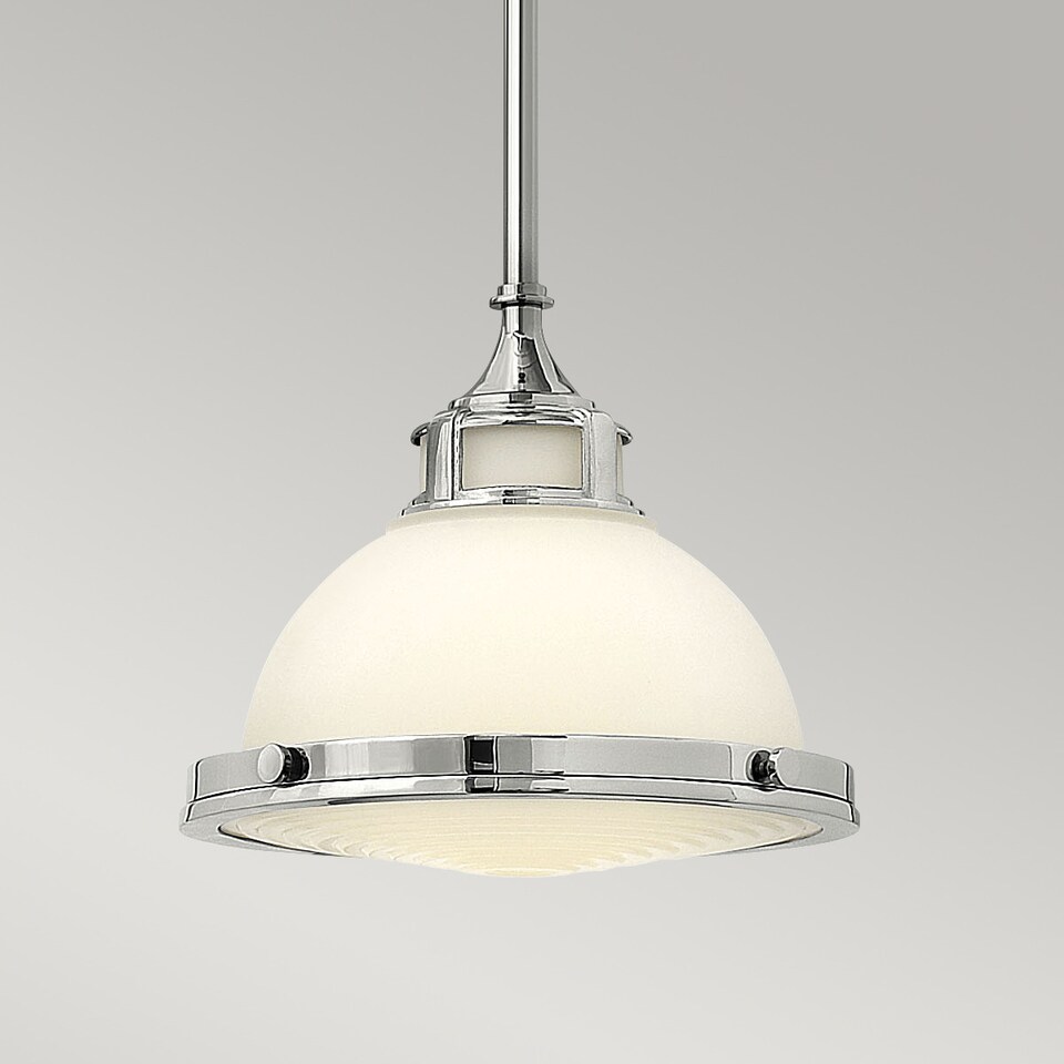 image 1 of Amelia 1 Light Dome Ceiling Mini Pendant Chrome, E27