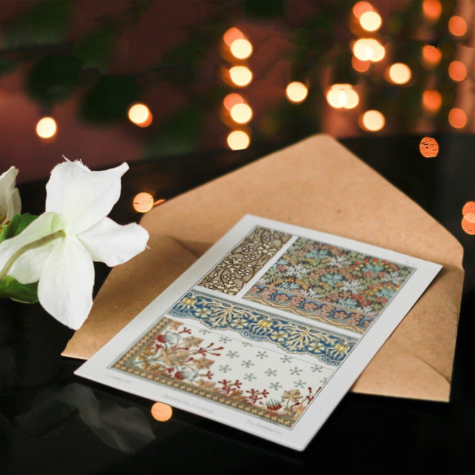 image 1 of Maurice Pillard Verneuil Art Card Geranium Floral Patterns