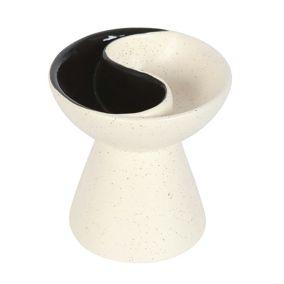 image 1 of Something Different Yin Yang Oil Burner - Cream/Black - One Size