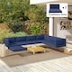 image 8 of Outsunny Replacement Cushions for Outdoor Furniture Garden Seat Cushion Pad | Blue | Dark Blue | Seat: 65x65x8cm, Back: 65x30x8cm