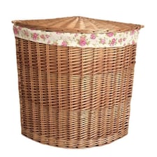 Large Light Steamed Corner Laundry Baskets with Garden Rose Lining | Multi | Garden Rose
