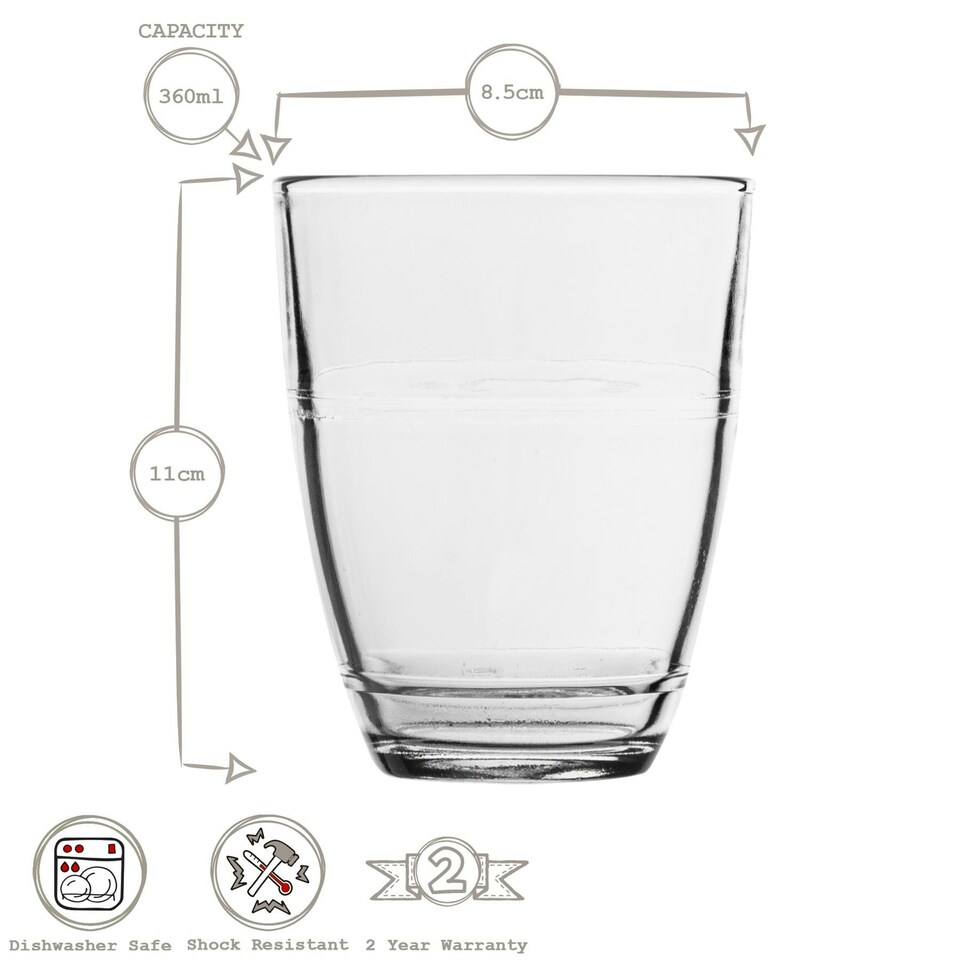 image 1 of Duralex Gigogne Highball Glasses - 360ml - Pack of 6 Clear