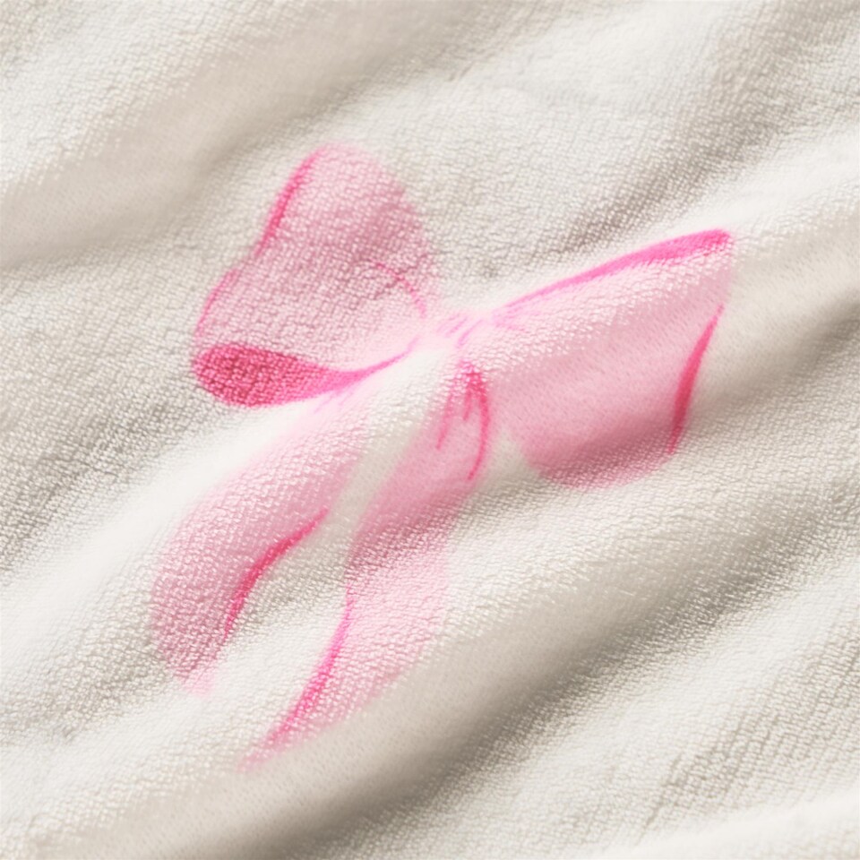 image 1 of OHS Bows Fleece Bedding Set Winter Duvet Cover with Pillowcase | White | Double