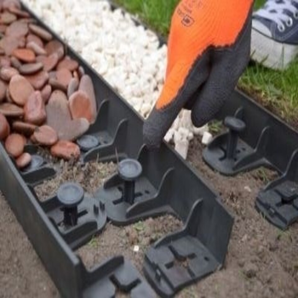 image 1 of Flexible Garden Edging in Black Pack of 3 80cm Pieces Black