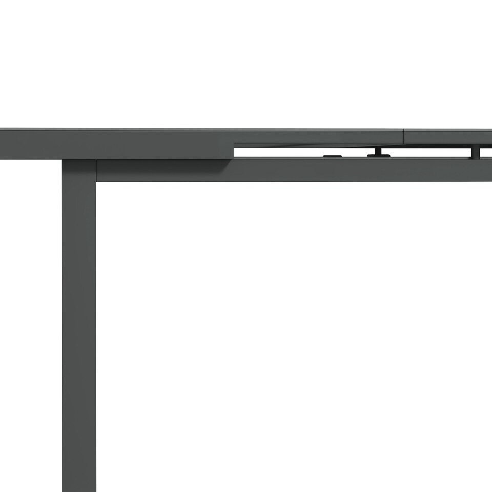 image 1 of Outsunny 246 cm Extending Garden Table, Rectangle Outdoor Dining Table for 6 8, Aluminium Frame for Patio, Balcony Charcoal Grey