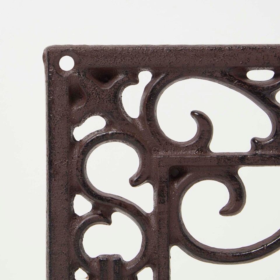image 1 of Homescapes Brown Cast Iron Parisian Style Flowerpot Holder