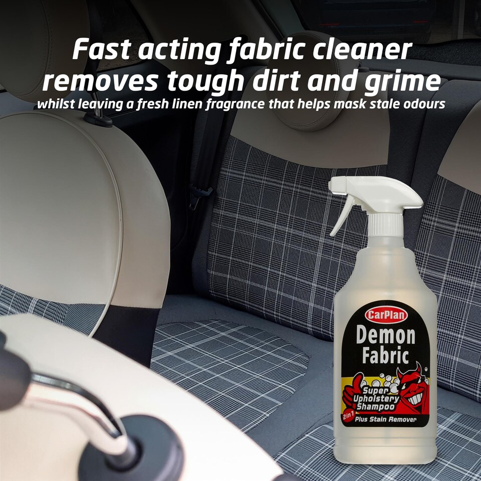 image 1 of Fabric Upholstery CarPlan Demon Fast Acting Super Shampoo Cleaner 1 Litre 1L x3