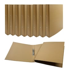 Pack of 10 A4 Kraft Paperboard Ring Binders 2-O Ring | Multi | 10