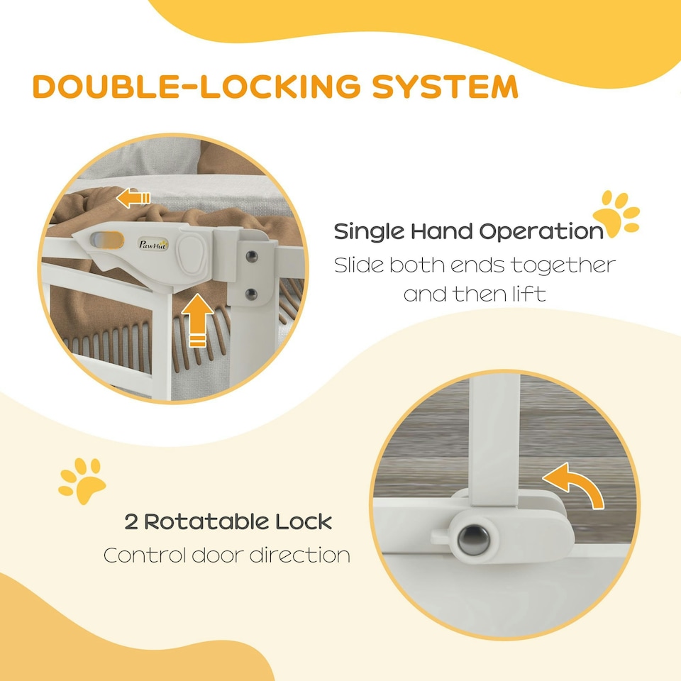image 1 of Pressure Fit Safety Gate w/ Auto Closing Door, for Small, Medium Dogs, 74-80cm