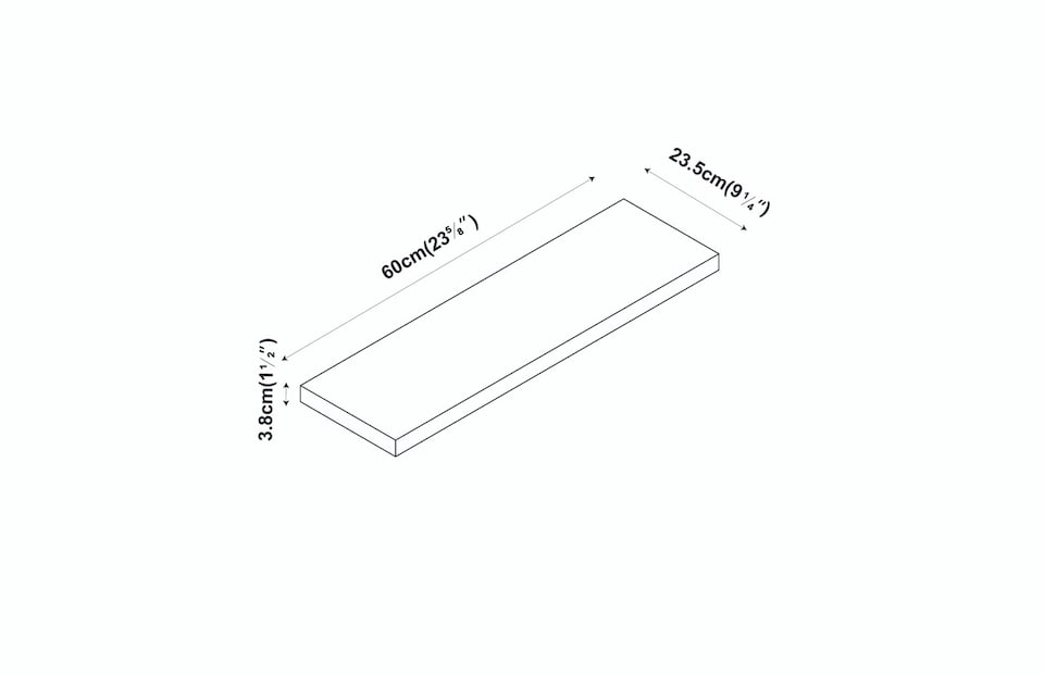 image 1 of Floating Wooden Wall Shelves - 60x23.5cm | Brown | Oak & Set of 3 | 3