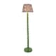 image 1 of Higgledy Gloss Cotswold Green Paint Floor Lamp with Pearl Grey Fabric Ikat Shade 35cm E27