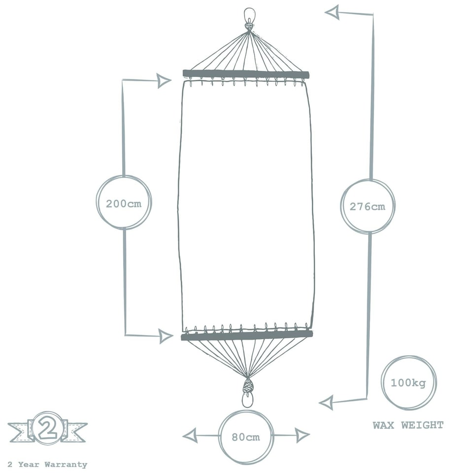 image 1 of Harbour Housewares Garden Spreader Bar Hammock with Stand - Natural