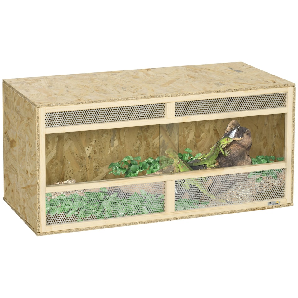 image 1 of PawHut Reptile Terrarium, Climbing Pet Container w/ Transparent Sliding Doors
