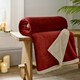 image 1 of Hazelwood Flannel & Sherpa Throw – 130x170cm Reversible Soft Fleece Blanket Pink | Wine