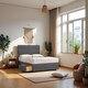 image 1 of York Plush Bed With Mattress 2 Drawers & 54" Floor Standing Headboard