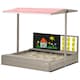 image 1 of Outsunny Kids Wooden Sandpit, Sandbox w Canopy, Seats, for Gardens - Grey