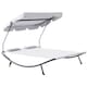 image 1 of Outsunny Garden Double Hammock Sun Lounger Day Bed Canopy 2 Pillows w/ Stand New