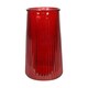 image 1 of Red Glass Ribbed Graduated Vase 21.5cm