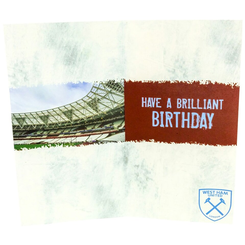 image 1 of West Ham United FC Customisable Birthday Card - Claret Red/Yellow/Black - One Size