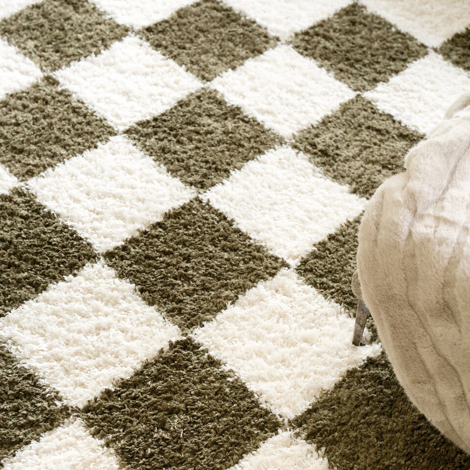 image 1 of Soft Cream Checkerboard Rug Living Room Bedroom Hallway Area Thick Modern 280cm x 380cm | Cream | Cream | 280cm x 380cm