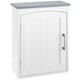 image 1 of kleankin Bathroom Cabinet Wall Mounted, Modern Bathroom Wall Cabinet with Arched Door and Adjustable Shelf, Bathroom Storage Cabinet, Light Grey and White | Grey | Light Grey and White