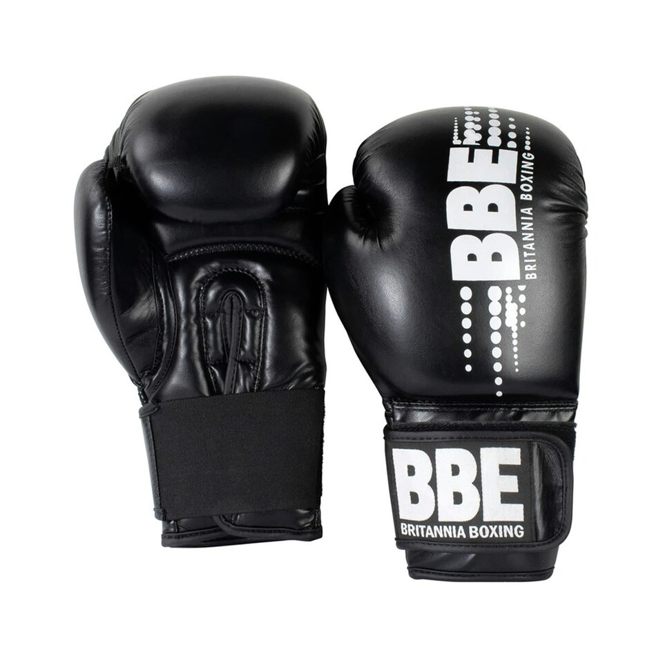 image 1 of BBE Unisex Adult Club PVC Sparring Gloves - Black/Grey - 12oz
