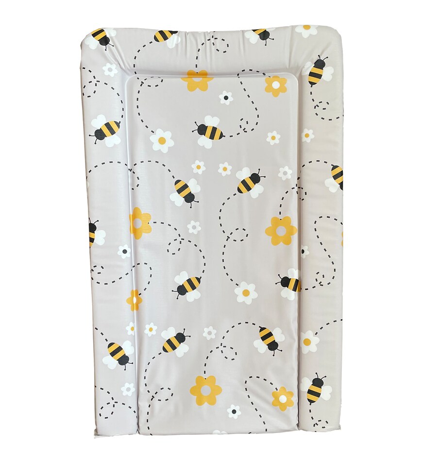 image 1 of Babybase Padded Changing Mat 74 x 46cm Grey Bee