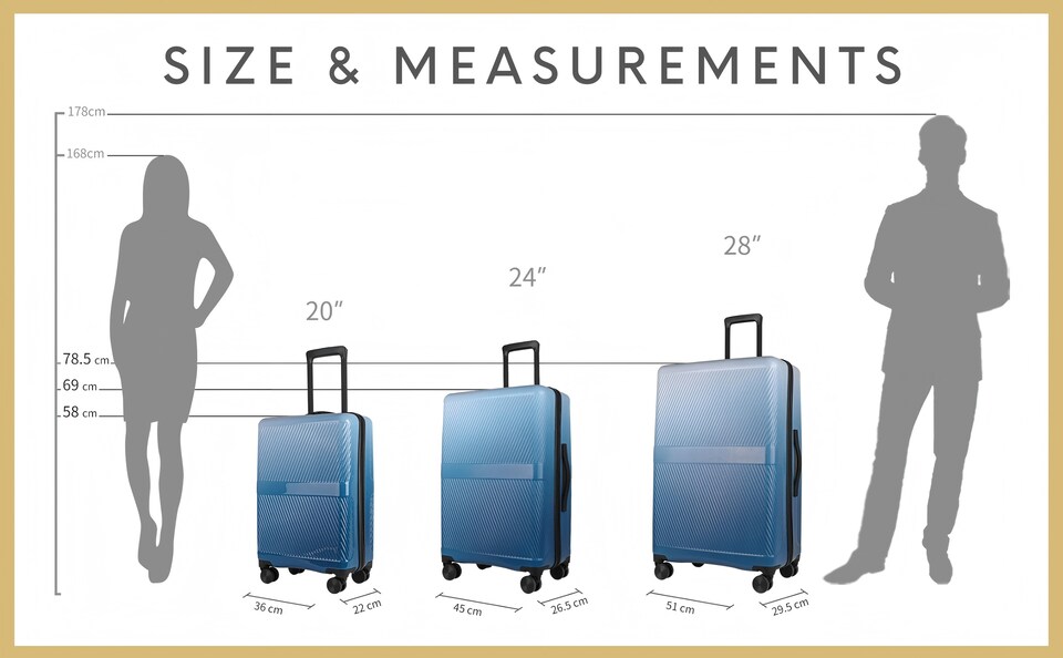 image 1 of 3-Piece Luggage Set, Lightweight ABS PC Shell, TSA Lock, 4 Wheels