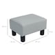 image 5 of HOMCOM FauLeather Footstool, Small Foot Rest, Rectangle Sofa Stool for Bedroom Living Room, Grey | Grey | 1