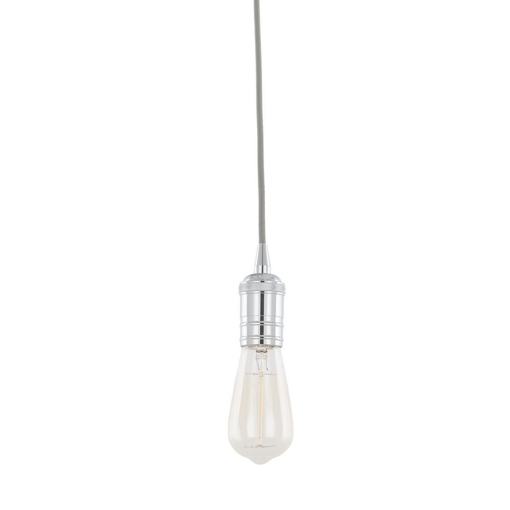 Netlighting Modern Hanging Pendant Lamp Holders Chrome 1 Light E27 in Grey