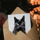 image 3 of Happy Birthday Black Cat with Yellow Daisy Flowers Birthday Card
