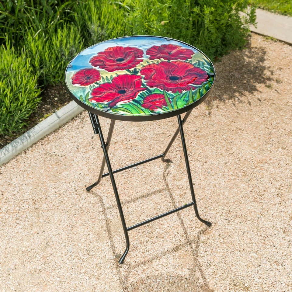 image 1 of Glass Poppy Garden Table