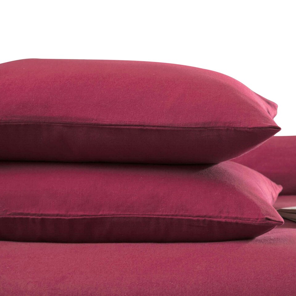 Belledorm Brushed Cotton Housewife Pillowcase (Pair) - Red - One Size