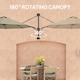 image 3 of Outsunny Sun Parasol with Vent, Wall Umbrella for Patio, Garden, Pool Brown | Khaki