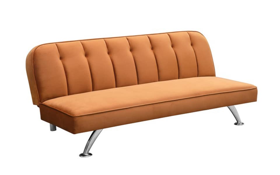 image 1 of Brighton Sofa Bed - Velvet - L85 x W180 x H76 cm - Orange