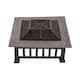 image 9 of Oypla Firepit Table Brazier Outdoor Garden Patio Heater BBQ Barbecue Grill with Cover