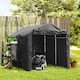 image 9 of Outsunny 2.2 x 1.6 m Garden Storage Tent, Waterproof AntiUV Bike Tent with Rollup Zipper Door, Galvanised Outdoor Storage Shelter Carport for Bike, Motorbike, Garden Tools, Black | Black | 1