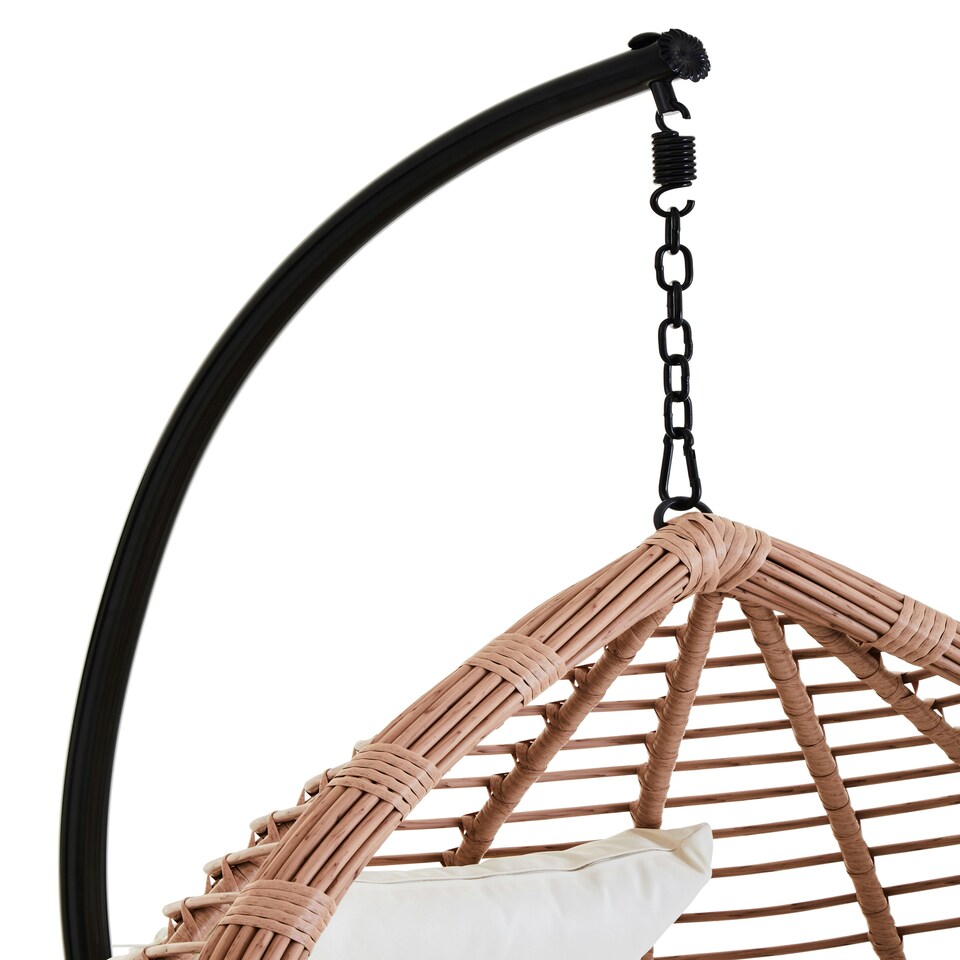 image 1 of Interiors by Premier Stable Natural Rattan Effect Hanging Chair, Stylish Lounge Chaiir, Versatile Garden Chair, Stable Lawn Chair