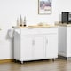 image 2 of HOMCOM Kitchen Island Utility Cart, with 2 Storage Drawers & Cabinets for Dining Room, White
