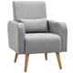 image 1 of HOMCOM Nordic Leisure Lounge Sofa Accent Chair with Pillow for Bedroom Grey