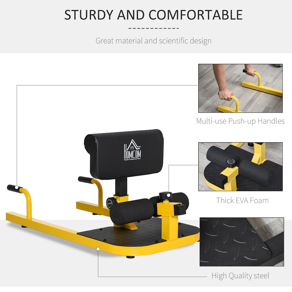 image 1 of HOMCOM 3 IN 1 Squat Machine Sit Up Push Up Gym Work Out Leg Exercise Adjustable