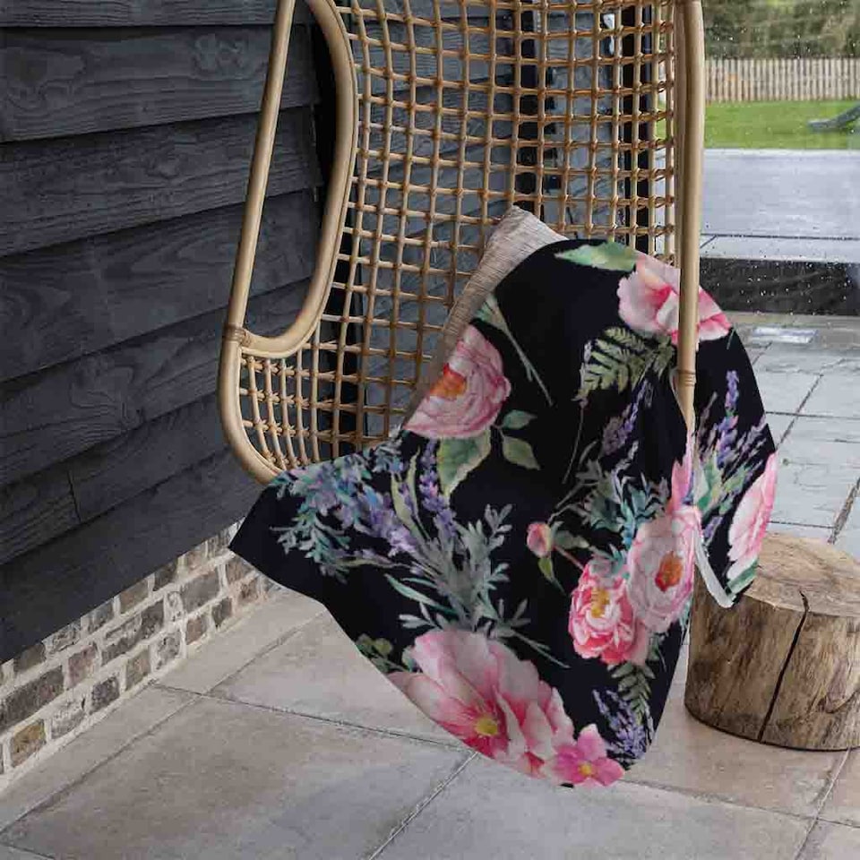 image 1 of Watercolour Painting Of Flowers Blanket | Multi